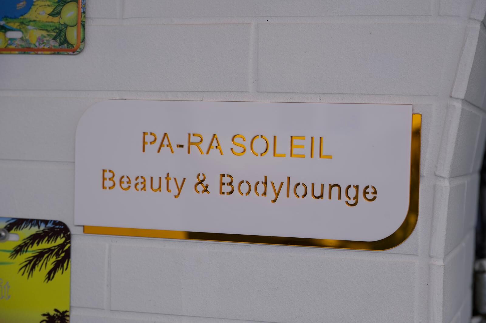 Eingangsschild PA-RA SOLEIL Beauty & Bodylounge